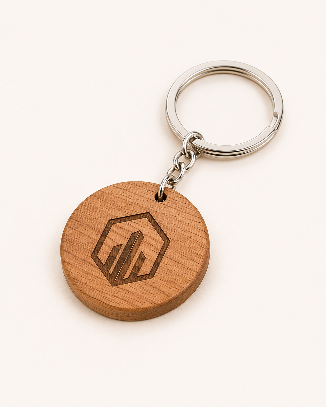 Wooden Custom Keychain with Logo Engraving