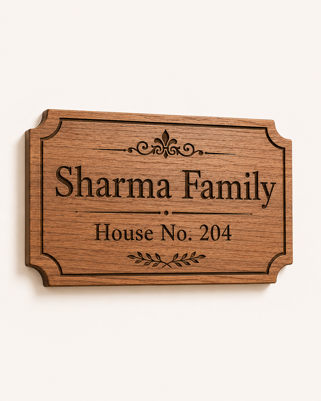 Wooden Engraved House Name Plate