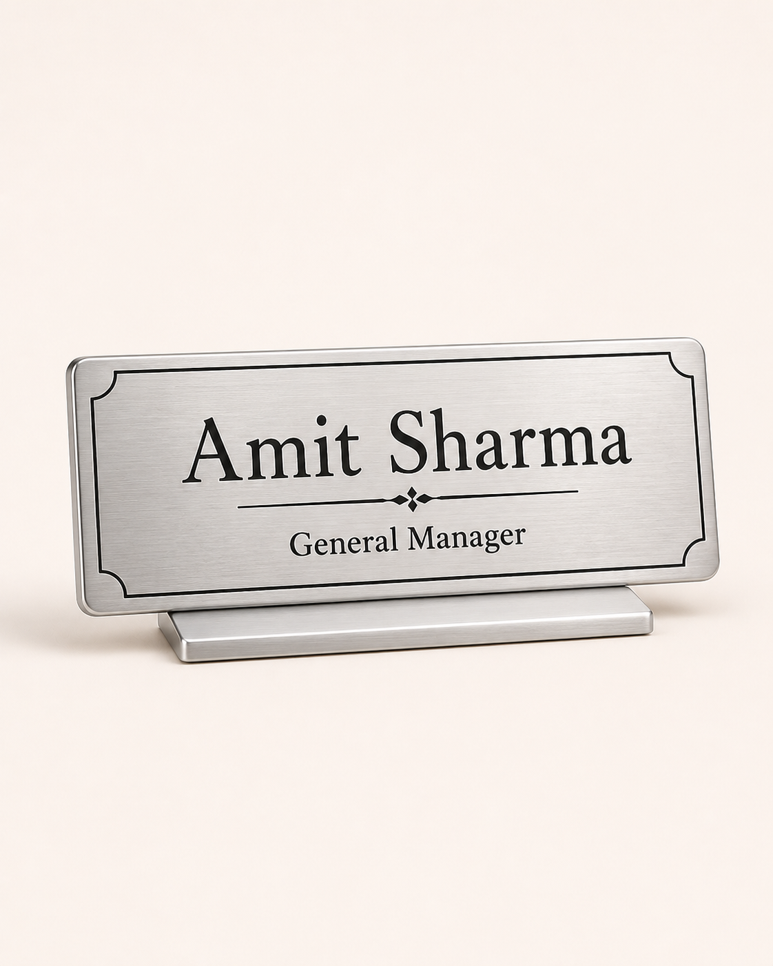 Office Desk Name Plate – Metal Finish