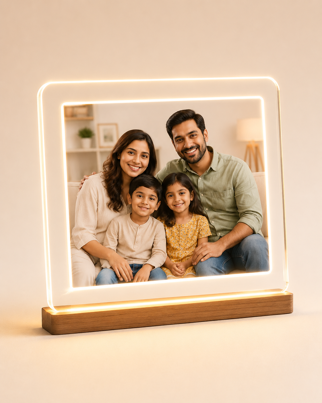 Acrylic LED Photo Frame – Night Light Style